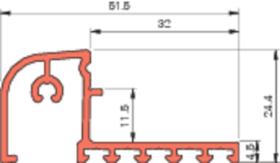 ROTO FTT-Wetterschenkel,  6000mm,  Komfort,  MD III,  Aluminium naturton eloxiert