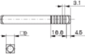ROTO FS Vierkantstift, 9x75mm verzinkt