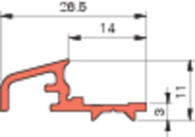 ROTO FTT-Wetterschenkel,  1180mm,  III,  Aluminium naturton eloxiert