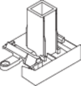 ROTO HT-Schwellenhalter f.Bod.schw.,  Eifel,  Kunststoff, z.Aufschr.,  F9005,  unbehandelt