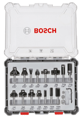 Bosch 15-teiliges Fräser-Set, 6-mm-Schaft