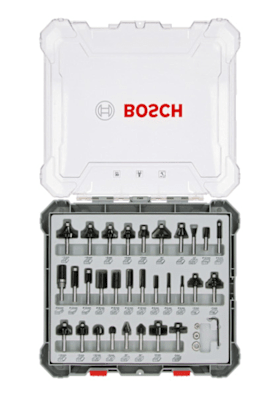 Bosch 30-teiliges Fräser-Set, 6-mm-Schaft