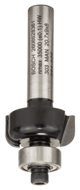 Bosch Hohlkehlenfräser, 8 mm, R1 4 mm, D 20,7 mm, L 9 mm, G 53 mm