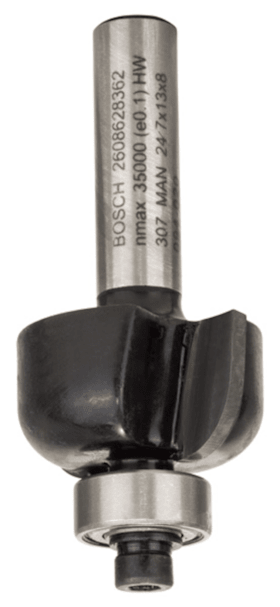 Bosch Hohlkehlenfräser, 8 mm, R1 6 mm, D 24,7 mm, L 13 mm, G 53 mm