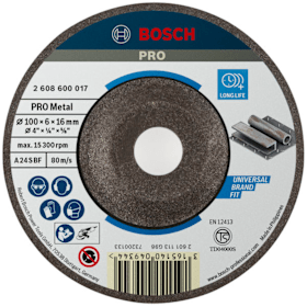 Bosch PRO Metal Schleifscheibe, 100 x 6 x 16 mm