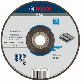 Bosch PRO Metal Schleifscheibe, 180 x 6 x 22.23 mm
