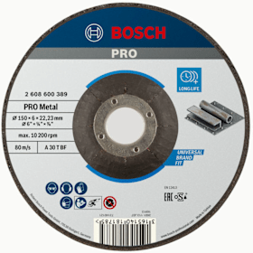 Bosch PRO Metal Schleifscheibe, 150 x 6 x 22.23 mm