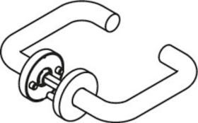 HEWI Türdrücker, 111GL, EM, f.Glastüren, m.Drückerrosetten reinweiß 8 mm