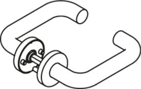 HEWI Türdrücker, 111.23GL, EM, f.Glastüren, m.Drückerrosetten reinweiß 8 mm