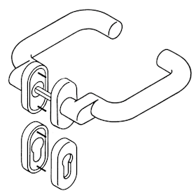 HEWI FS-Garnitur m. get.Stift 114.23gkR / 315.23R/316RFS Stahlblau