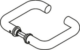 HEWI Glastürdrücker 111XAGL, o. Rosetten, matt-schliff 8 mm