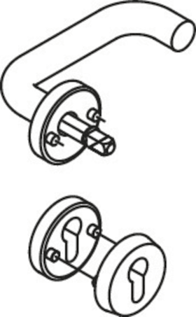 HEWI Sicherheits-Halbgarnitur 111XAH22.130,Ros.rd/PZ,VK 8,ER,TS 38,1-43