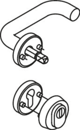 HEWI Sicherheits-Halbgarnitur 111XAH23.130,Ros.rd,ZA/PZ,VK 8,ER,TS 38,1-43