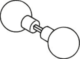 HEWI Knopfpaar 123.23R, 9mm, TS 38,1-48, signalw.
