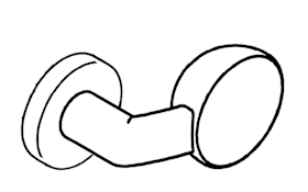 HEWI Knopf feststehend, einseitige Montage,138 /305.23 Koralle