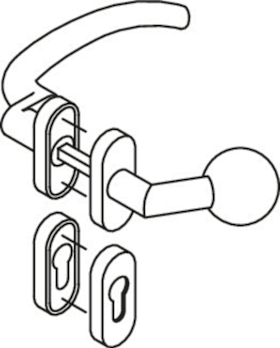 HEWI Wechselgarnitur 170XAH03.448,Ros. ov.,PZ,8,ER,TS38,1-48