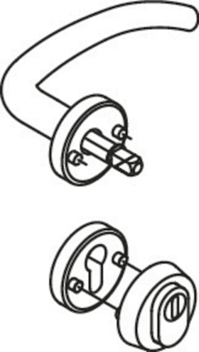 HEWI Sicherheits-Halbgarnitur 170XAH23.330,Ros.rd,ZA/PZ,VK 9,ER,TS 38,1-43