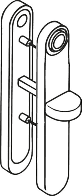HEWI WC-Kurzschild, lange No., R-Technik, Notöffnungsseite Rubinrot