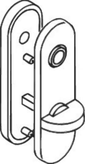 HEWI WC-Kurzschild,R-Technik, ø20mm, lange Nocken, FB-Seite Reinweiß