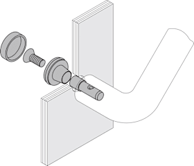 HEWI Bef.-Art Griffe,einseit. Glas m.Ros.ø33mm, TS 8-12mm felsgrau 