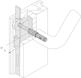 HEWI BA Grf XAø30, m. Ros. eins., matt-schliff, TS 70-80 