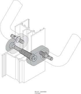 HEWI Bef.-Art Griffe paarw. BAGUV, TS45-50mm,Edition matt reinweiß 