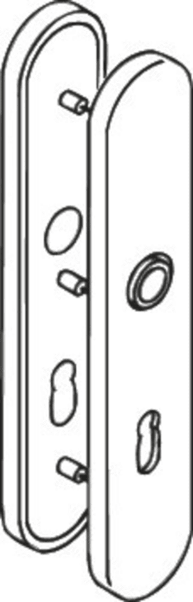 HEWI Langschild 235.23RKN innen,oval,PZ 72,umbra