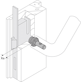 HEWI Bef.-Art Griffe, eins., im Schloßbereich X=mind.22mm 