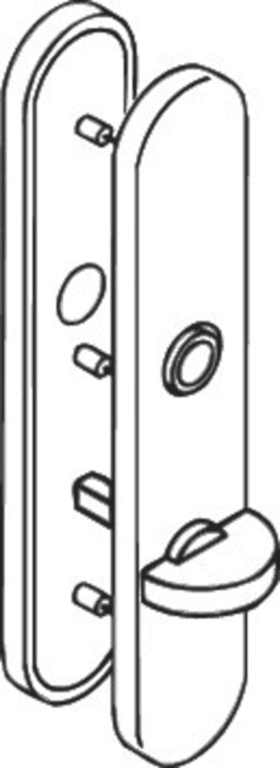 HEWI WC-Langschild,R-Technik, ø23mm, lange Nocken, FB-Seite Felsgrau