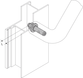 HEWI Bef.-Art Griffe, eins., auf Metall, Gewinde M8x60mm 