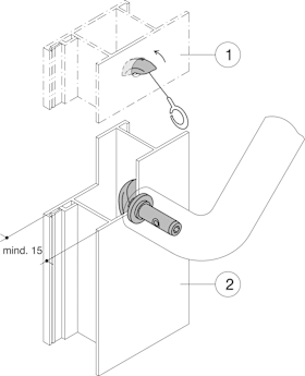 HEWI Bef.-Art Griffe, eins., auf Metall, Gewinde M8x16mm 