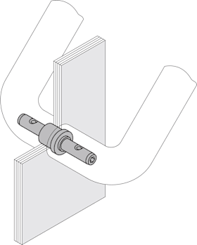 HEWI Bef.-Art RT-Griffe, paarw.,auf Glas, TS 8-12mm 