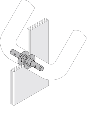 HEWI Bef.-Art Griffe,Edelst., paarw.,auf Glas, TS 8-12mm 