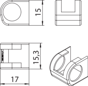 Abdeckkappe, ESV, für Ecklager, zum Aufclipsen, silber