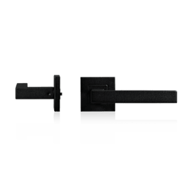Türdrücker 90°-Form eckige Rosette Black Line