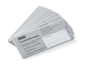 GEZE Zulassungsschild mit Terminaufkleber (10 St)