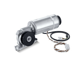 GEZE Getriebemotor DCU 1 mit Riemenrad aus Edelstahl verpackt