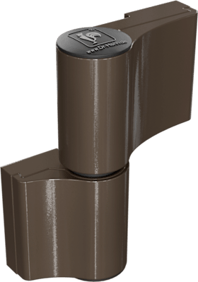 Dr. Hahn  Türband 4 AT 2-teilig - Aufschraubband für repräsentative Objekt- und Funktionstüren - 62,5 , Befestigungsplatte , Elektrobraun Matt , Kunststoffteile schwarz