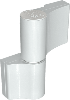 Dr. Hahn  Türband 4 AT 2-teilig - Aufschraubband für repräsentative Objekt- und Funktionstüren - 83 , Anker-Schraube , RAL 9016 , Kunststoffteile weiß