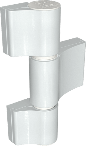 Dr. Hahn  Türband 4 AT 3-teilig - Aufschraubband für repräsentative Objekt- und Funktionstüren - 86 , Anker-Schraube , RAL 9016 , Kunststoffteile weiß