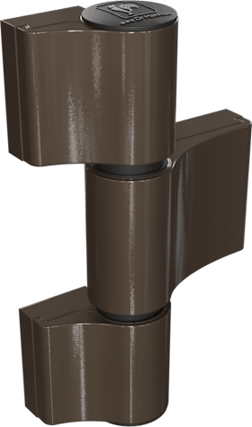 Dr. Hahn  Türband 4 AT 3-teilig - Aufschraubband für repräsentative Objekt- und Funktionstüren - 86 , Befestigungsplatte , Elektrobraun Matt , Kunststoffteile schwarz