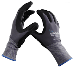GUTAFLEX PLUS Montagehandschuh Gr. 9 mit Nitril-Foam-Beschichtung und Noppenbesatz, EN388 4121X, grau/schwarz