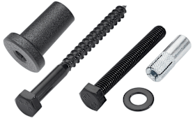 HERMAT Wandabstandshalter mit Schrauben 6er Set 55 mm für 2400 mm Laufprofil Classic Black