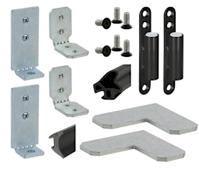 ZUBEHÖRSET 1-FLG ZARGEN GLASMONT 6961 SET/GLAS.12/76/1FLG-SCHW/S (51169)