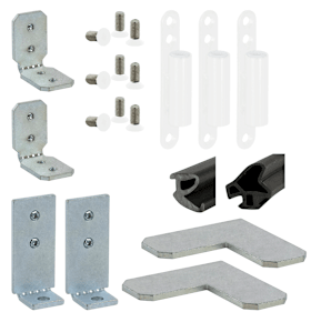 ZUBEHÖRSET 1-FLG ZARGEN GLASMONT 6961 SET/GLAS.10/76/1FLG.SON-SCHW/W (50549)