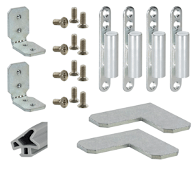 ZUBEHÖRSET 2-FLG ZARGEN WANDMONT 6961 SET/WAND/2FLG-GRAU (51544)