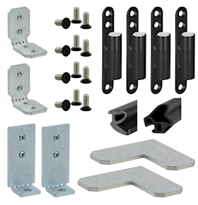 ZUBEHÖRSET 2-FLG ZARGEN GLASMONT 6961 SET/GLAS.10/76/2FLG-SCHW/S (51545)