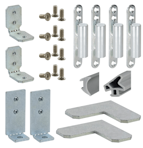 ZUBEHÖRSET 2-FLG ZARGEN GLASMONT 6961 SET/GLAS.12/76/2FLG-SCHW (51546)