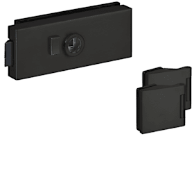 Hermat Ganzglastürschloss 6076F/6325,WC/SS,8mm,ähnlich RAL 9005,FlüFA