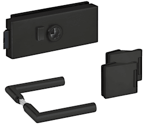 Hermat Ganzglastürschloss 6076F/6325/1802,WC/SS,8mm,ähnlich RAL 9005,FlüFA